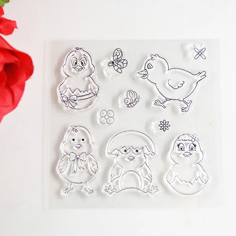 

Hatched Out Chicken Cute Baby egg chick Transparent clear Stamps for DIY Scrapbooking / Card Making / Photo Album Decoration