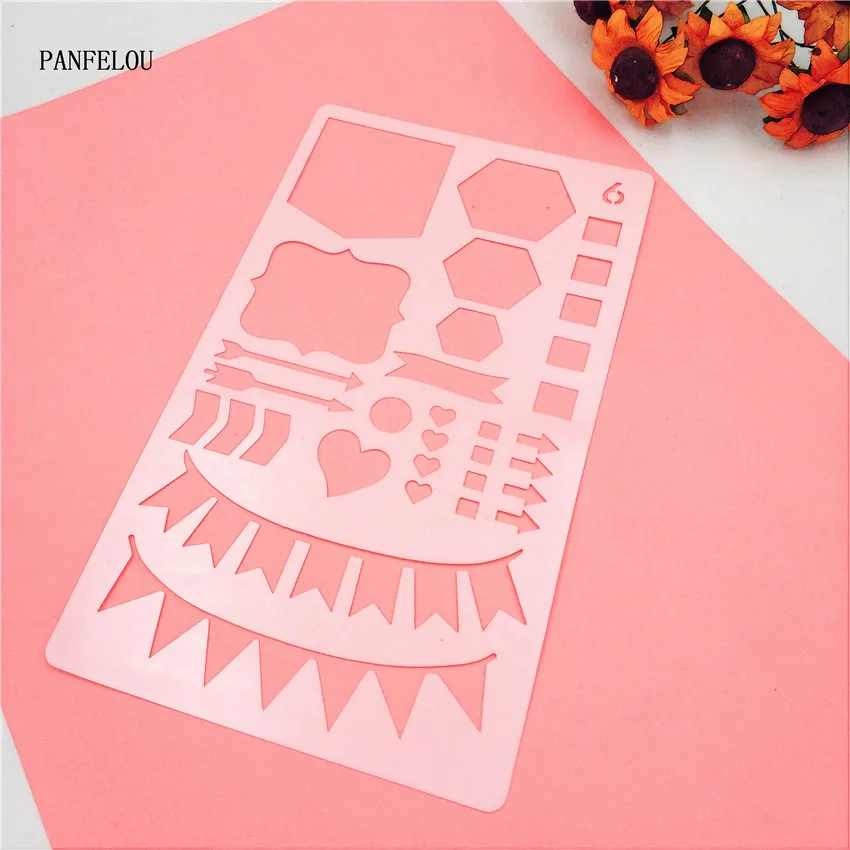 

The flags diamond scrapbook stencils spray plastic mold shield DIY cake hollow Embellishment printing lace ruler valentine