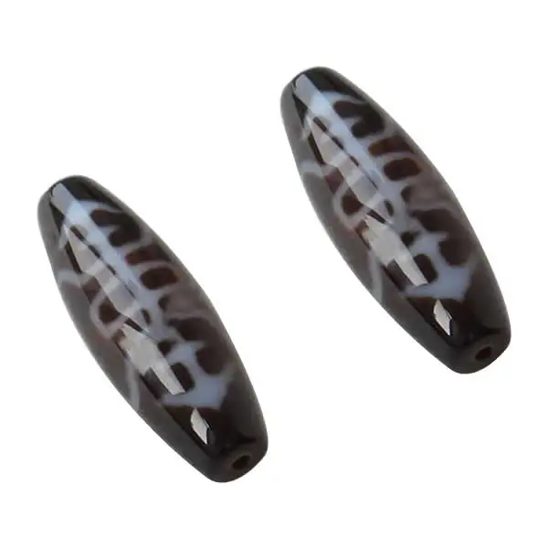 Beads, Oval, dois tons, Classe AAA, 12x38mm,