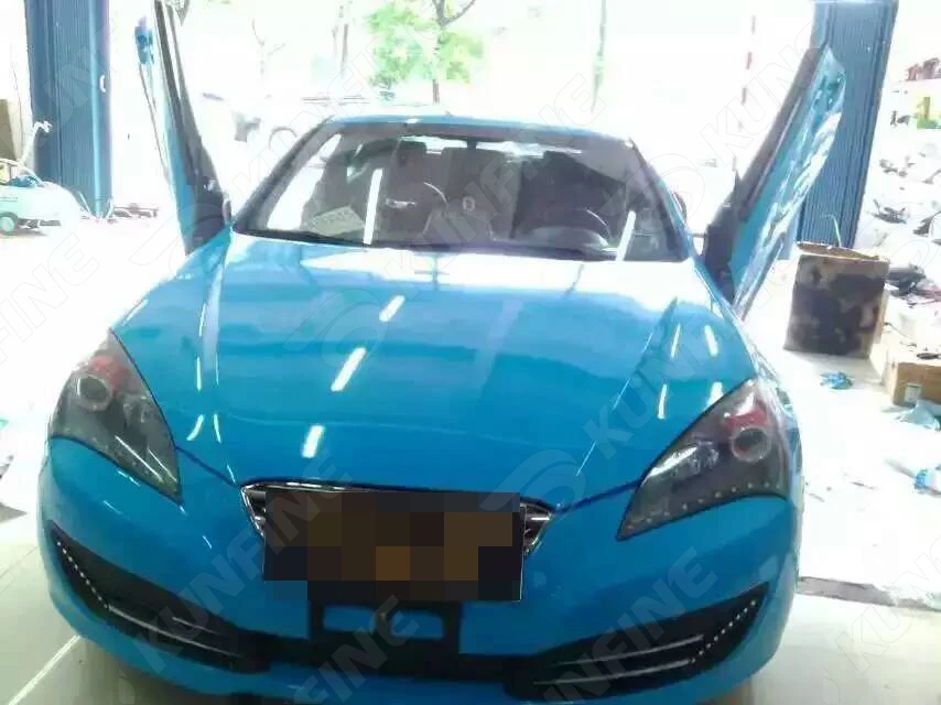 Автомобильный Стайлинг обертывание глянцевая светло-синяя Автомобильная виниловая пленка стикер машина без воздушных пузырей для автомобиля 1,52*20 м/рулон