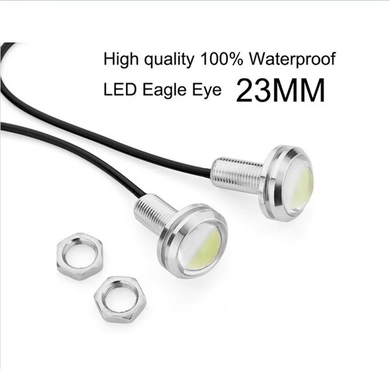 

eagle eye led Daytime Running Backup Light Parking Warning Light AF Ultra-thin 100%Waterproof Silver black DC12V COB 23MM 1Pairs