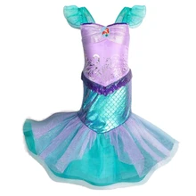 FINDPITAYA/нарядное платье «Русалочка» для девочек; Детский костюм принцессы из тюля для фотосъемки; карнавальный костюм Ариэль; длинные рождественские вечерние платья для девочек