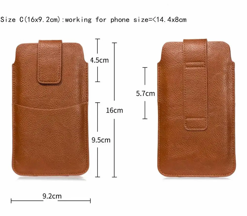 PU поясной ремень мобильный чехол для телефона чехол для Motorola One Vision, Moto Z4, для Galaxy Xcover 4S - Цвет: SizeC Brown 16x9.2cm