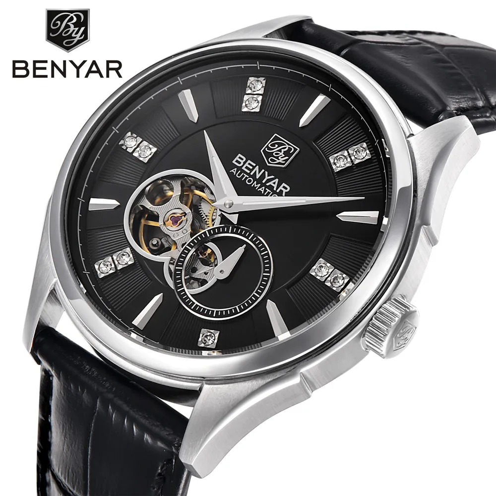 Men s Skeleton Mechanical Watches Fashion Luxury Brand Automatic Self Wind Tourbillon Mechanical Wrist Watch Men