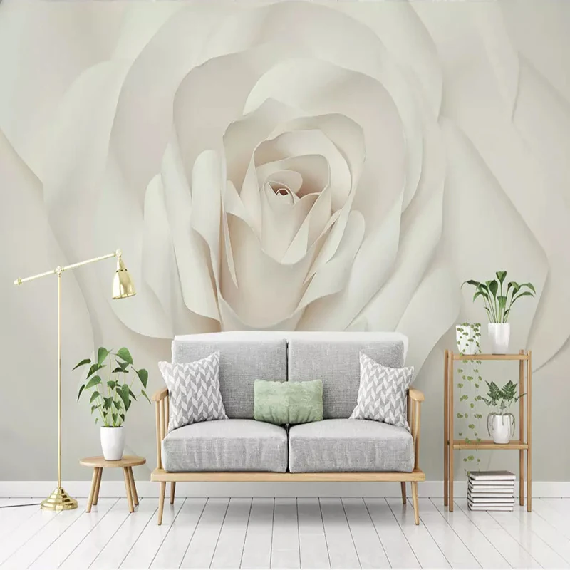 Custom Wall Painting Modern Romantic Rose Flower Living Room Bedroom TV Background Photo Wallpaper For Walls Mural De Parede 3D