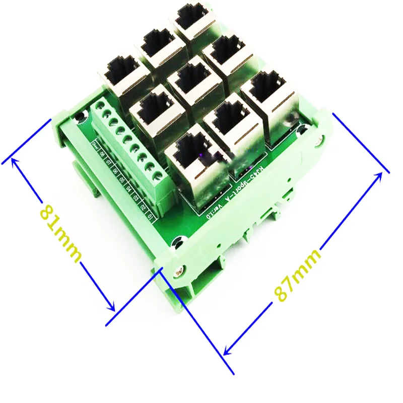9 Порты и разъёмы RJ45 rj45 8P8C коммутационная Ethernet печатная плата LAN плата интерфейса параллельный Соединительный разъем C45 c креплением на рейке DIN разъем