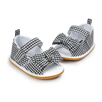 

Newborn Baby Girls Bow Anti-slip Cotton Crib Shoes Infant Summer Prewalkers 0-18M