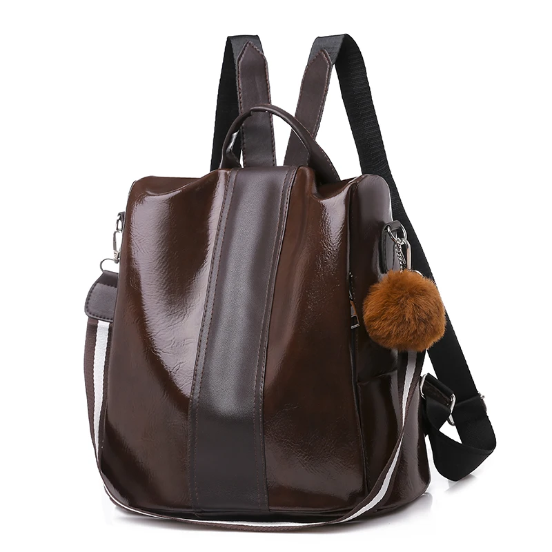 

Women's Anti-theft Backpack PU Leather Waterproof Female Shoulder Bag Large Capacity Travel Bag Student School Bags XA125K