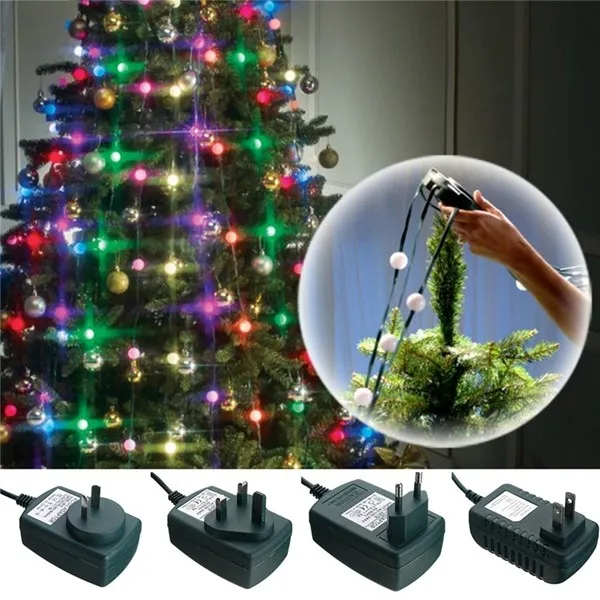 

Colorful 64 LED String Light Christmas Tree Fiber Optical Holiday Light Ball Bulb Lamp For Wedding Christmas Decoration