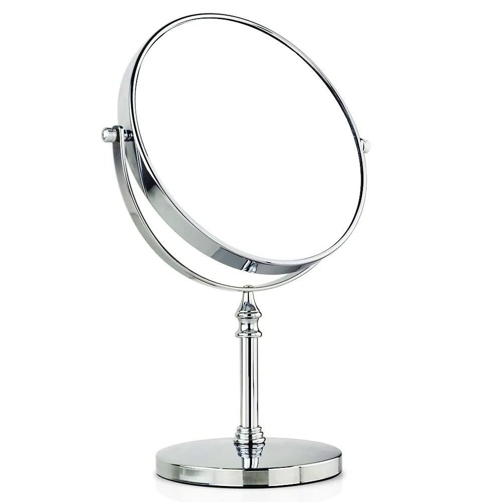 Q 8 inch inch 8 cm kosmetické zrcadlo stolní evropské velké kovové zrcadlo 2-tvář Hd proti zamlžení zrcadlo3x 5x 7x 10 x zvětšení  t