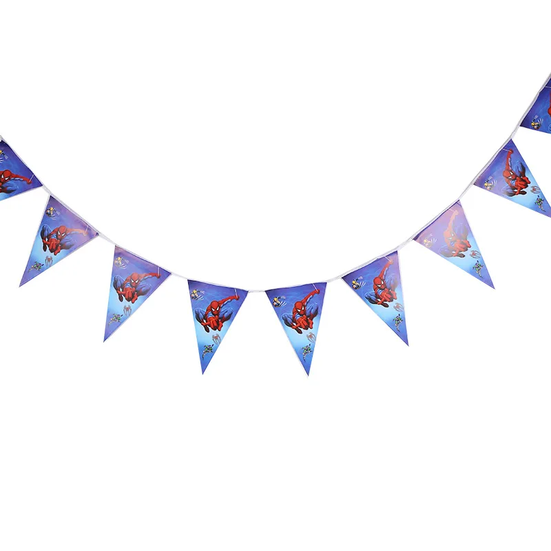 

Super Hero The Avengers Banner Garland Spiderman Batman Paper Flags Bunting For Baby Shower Boys Girls Birthday Party Decoration