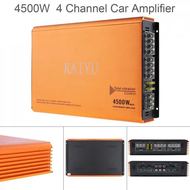 Best Offers 4500W ! 12V  High Power Class AB Digital 4 Channel Aluminum Alloy  Car Stereo Amplifiers  for Car / Home