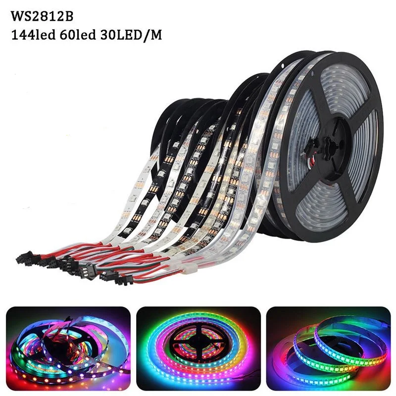 

1m/5m DC5V individually addressable ws2812b led strip ws2811ic Built-in 30/60/144 pixels, smart rgb led light tape ribbon IP67