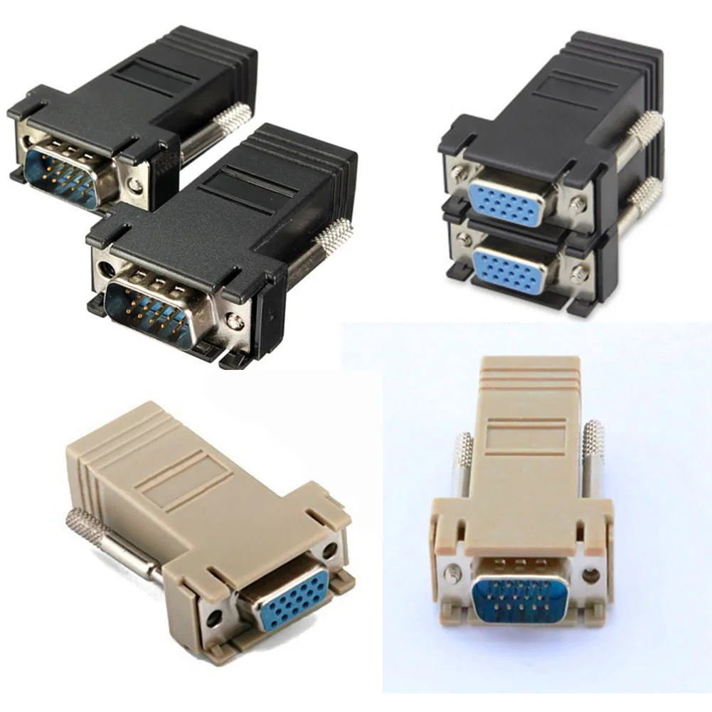 1 шт удлинитель VGA мужской/женский к LAN CAT5 CAT6 RJ45 адаптер для сетевого