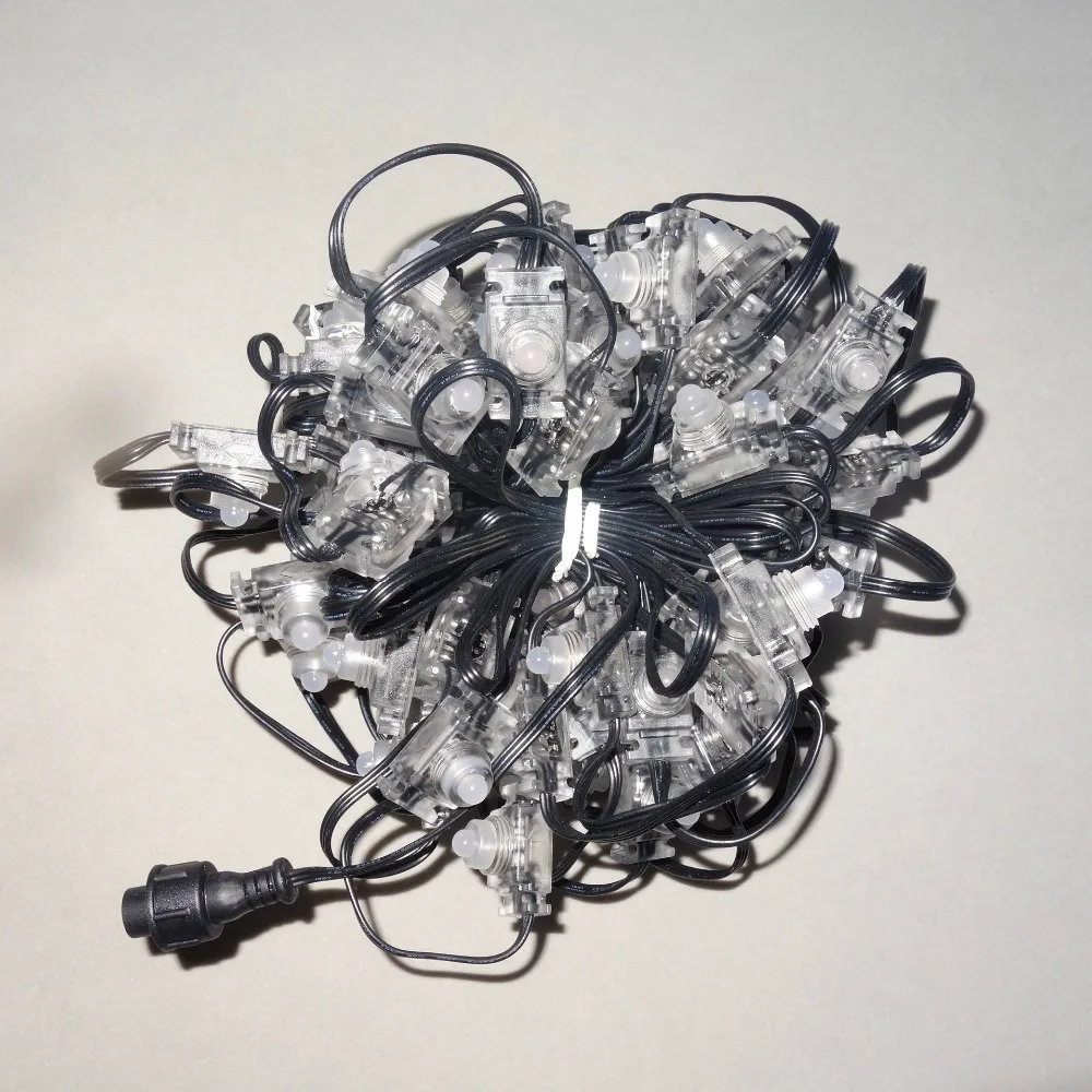 

100nodes DC12V WS2811 LED technicolor pixel;IP68;with epoxy resin filled;transparent PC material and all black wire