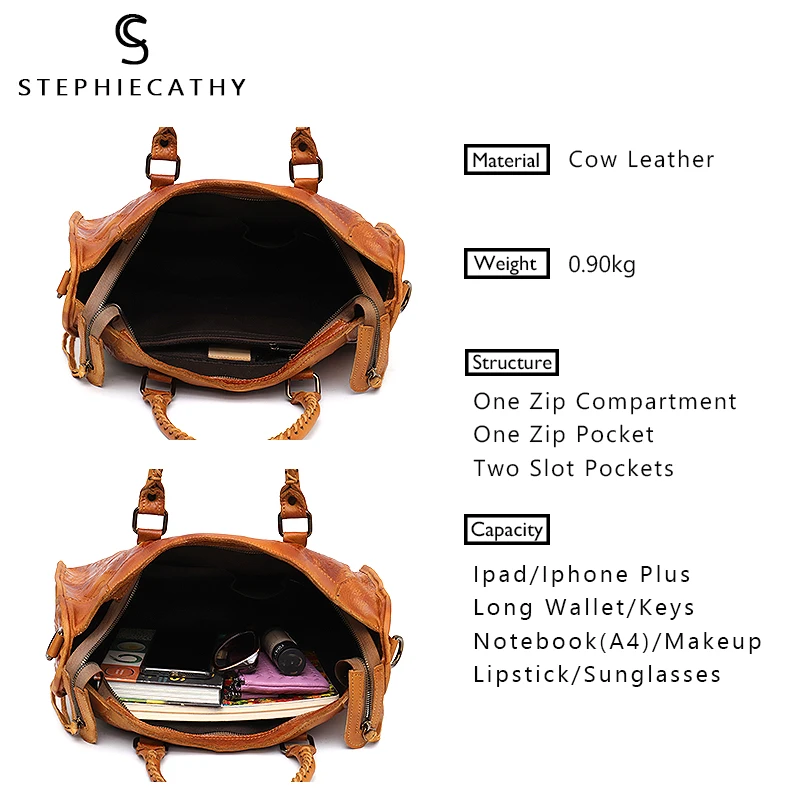  SC Large Women Leather Bags Female Retro Vintage Italian Leather Shoulder Tote Bag for Girls Large 