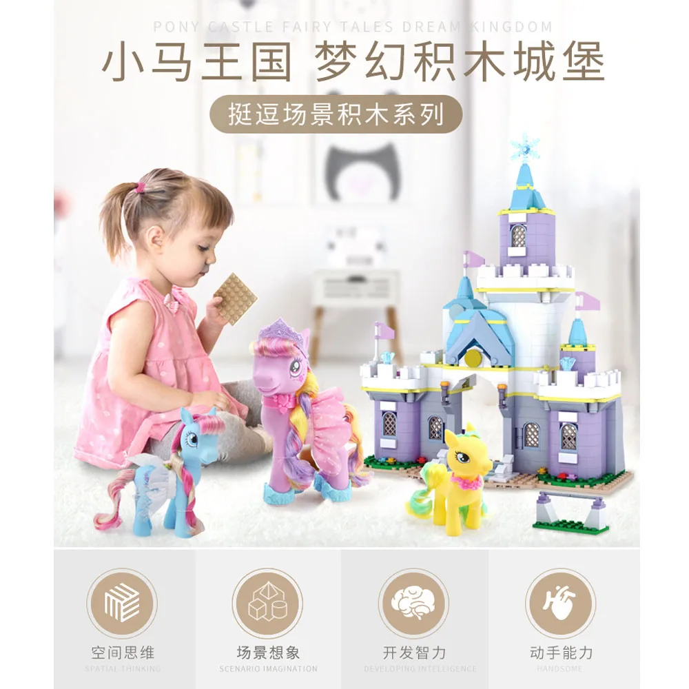 2019 Girl Princess Building Blocks Model My Little Horse Castle Unicorn Figure Compatible LegoING Friend Brick Toy Children Gift