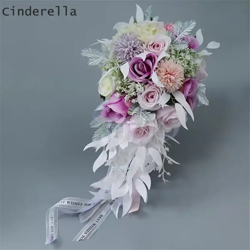 Cinderella Water Drop Wedding Bouquets Bridal Bridesmaid Flower