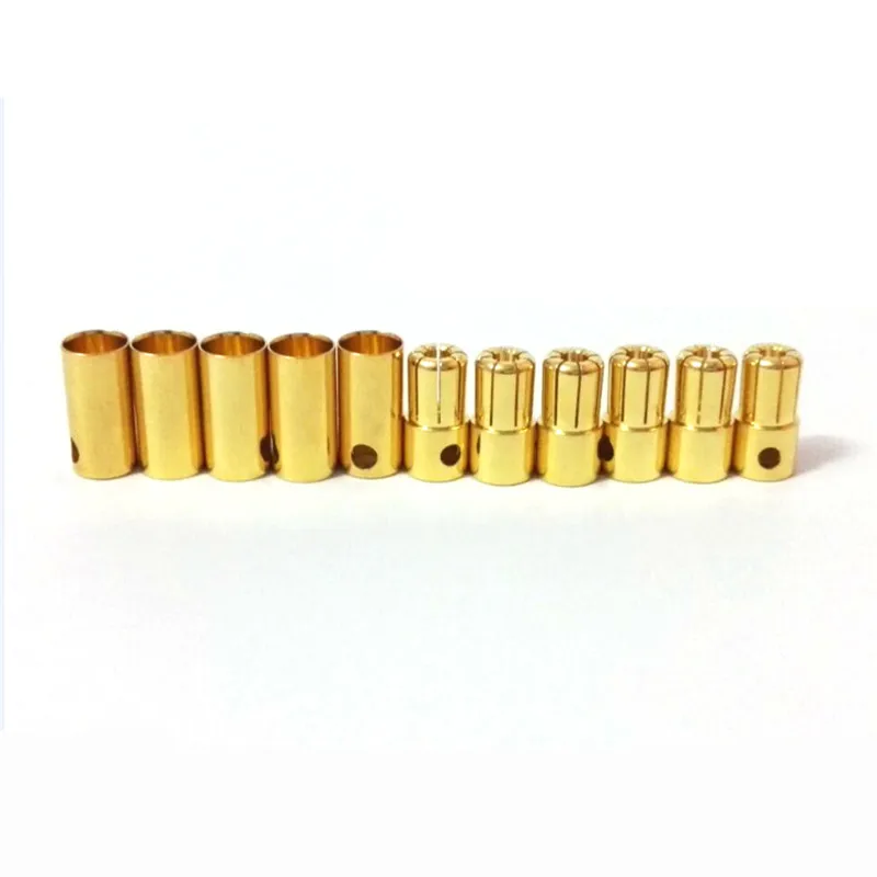 

10 pairs 6.5mm Bullet Banana Plug Connector Male Female for RC Battery Part Gold PlatedARE4