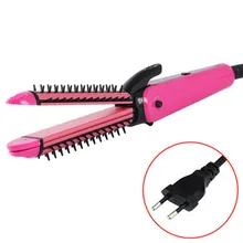 3 в 1 Выпрямление гофрированного железа Керамика выпрямитель для волос и волос бигуди Профессиональный Керлинг палочка Утюг для укладки волос инструменты
