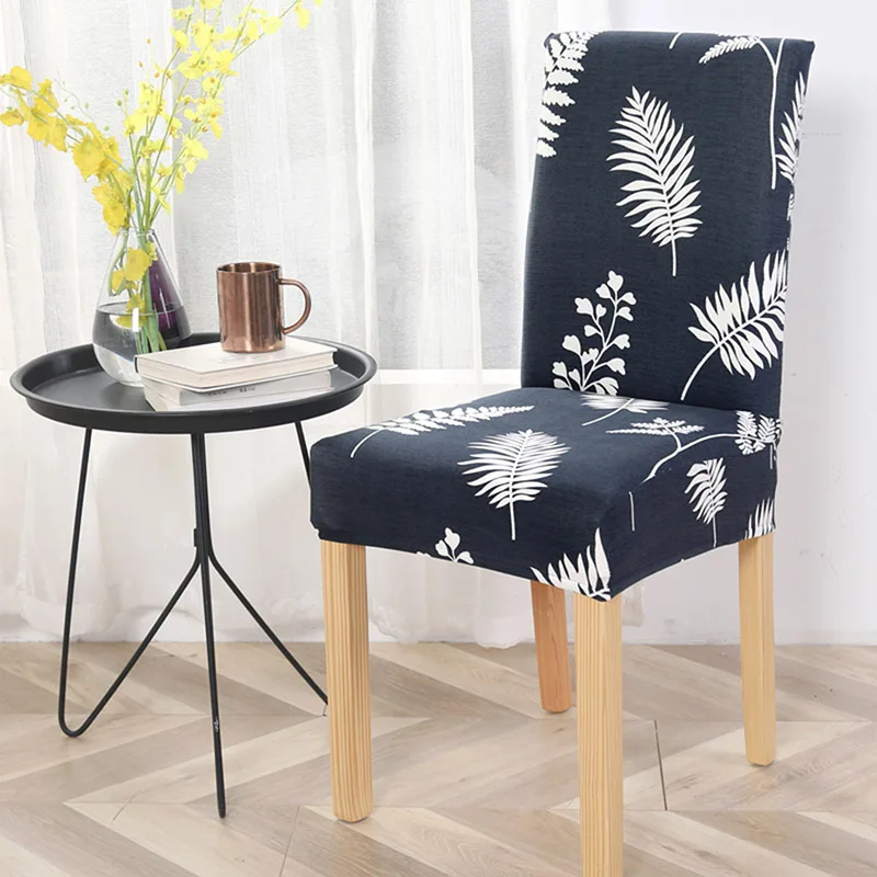 Dining Chair Cover Spandex Universal Printed Kitchen Removable Seat Cover for Banquet Restaurant Party Chair Slipcover 1PC - Цвет: Peacock