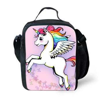 

New Cute Cartoon Unicorn Printed Horse Lunch Bags for Women Kids Thermal Lunch Bag Female Male Picnic Bags for Food Meal Boxes