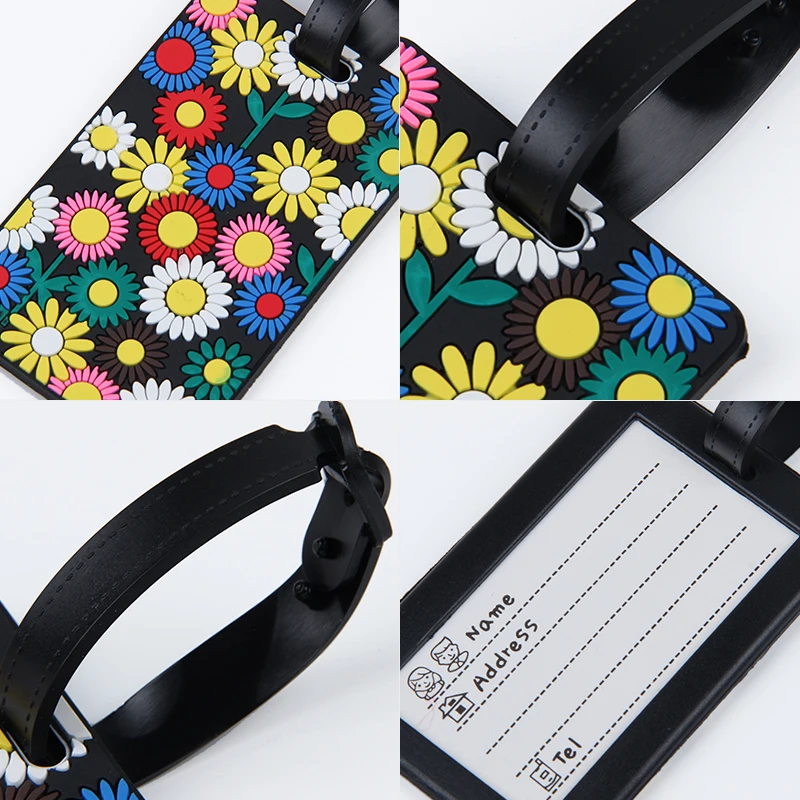 JULY'S SONG Hot sale Suitcase Luggage Tags Flower Design ID Tag Address Holder Identifier Luggage Label Travel Accessories JULY'S SONG Hot sale Suitcase Luggage Tags Flower Design ID Tag Address Holder Identifier Luggage Label Travel Accessories
