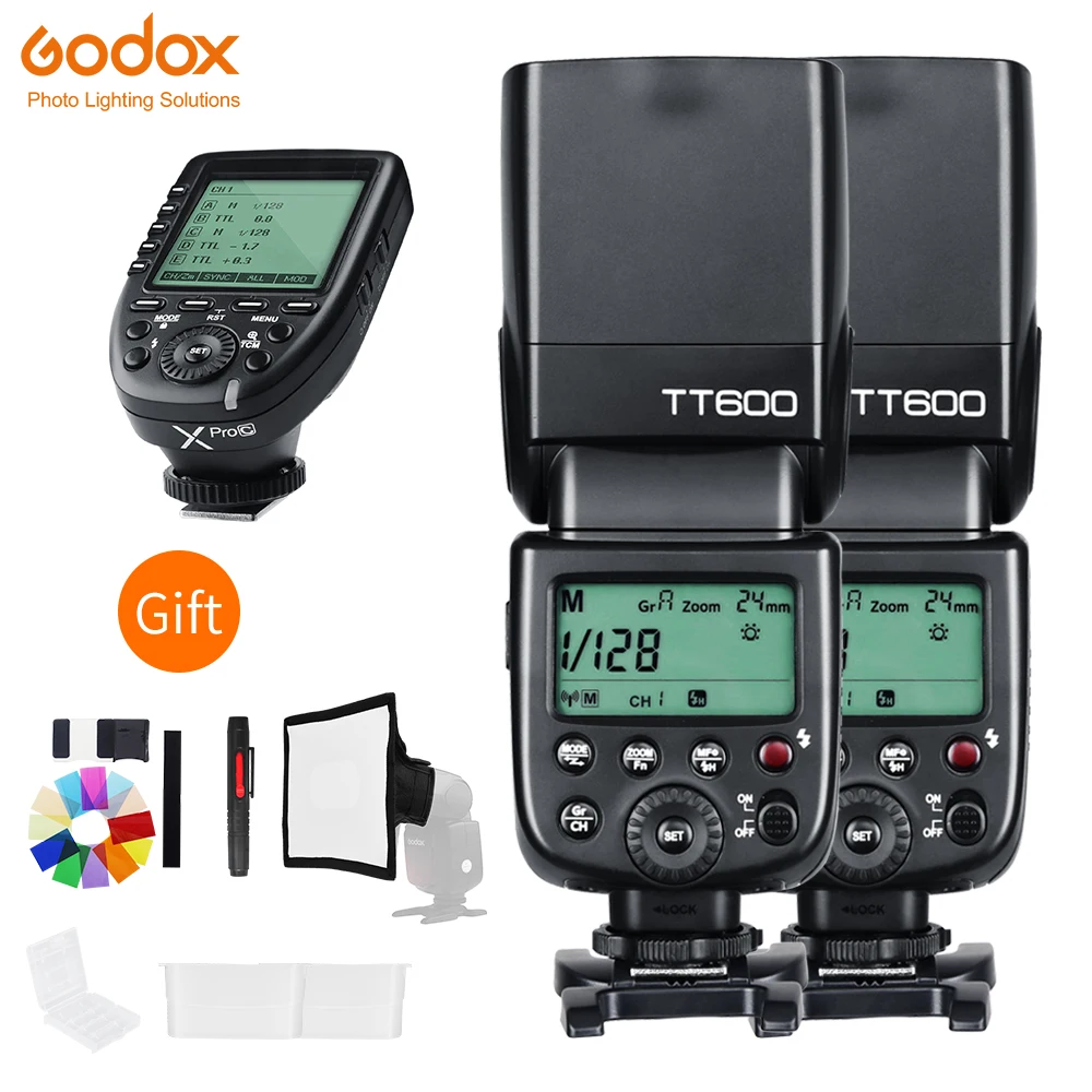 Godox 2x TT600 2,4G беспроводная камера вспышка поддержка выключения HSS+ Xpro передатчик триггер для Canon Nikon Fujifilm sony Olympu