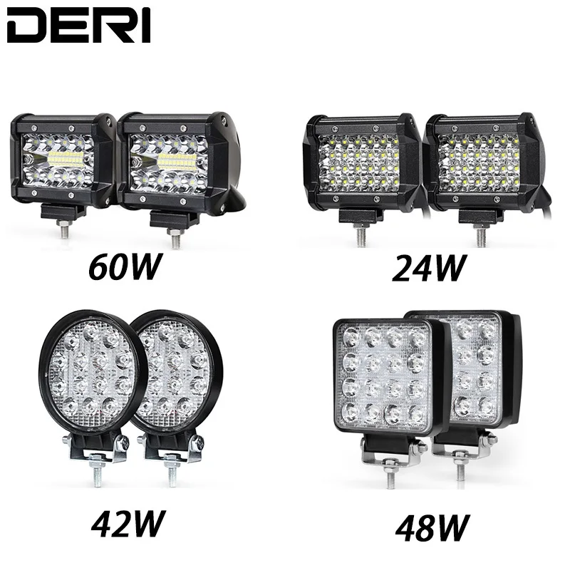 

2pcs 4 Inch Offroad LED Light Bar 18W 24W 42W 48W 60W Flood Spot Combo Beam Spotlight For Jeep SUV ATV UAZ 4WD 4x4 Truck Tractor