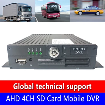 

AHD 4CH SD Card Mobile DVR taxi local video monitoring system support 4 channels hd 960P car camera simultaneously input and out