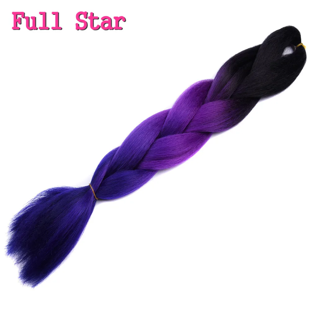 1 упаковка 2" 100 г Джамбо оплетка предварительно растягивающиеся плетеные волосы оптом фиолетовый Омбре розовый цвет полная звезда синтетические волосы для женщин - Color: #1B