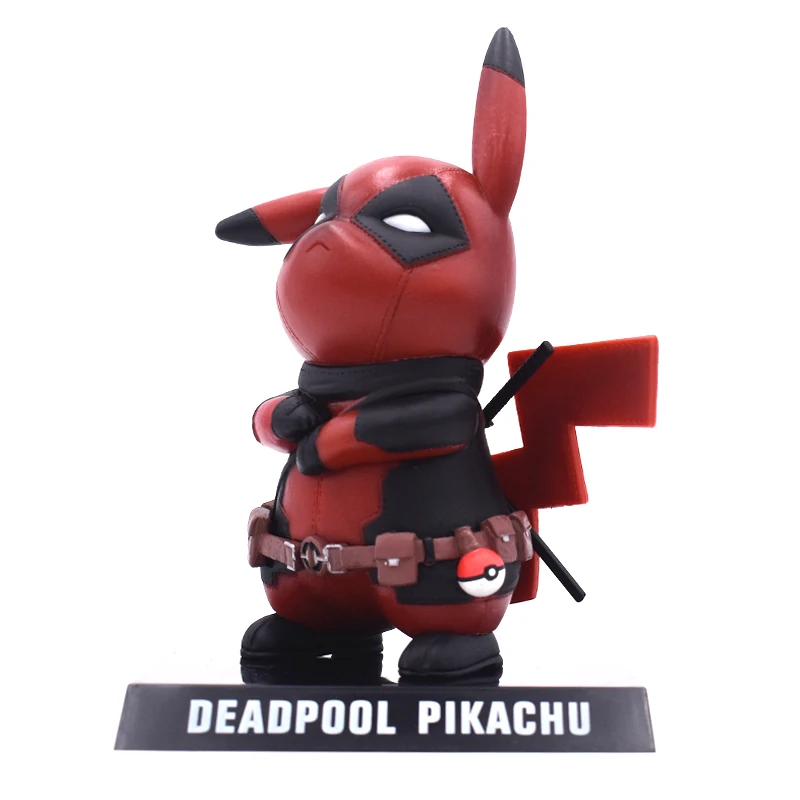 Genuine Deadpool Action Figure Pikachu Cosplay Deadpool Collectible Model Toy 15cm Pikachu Superhero Toys  FREE SHIPPING