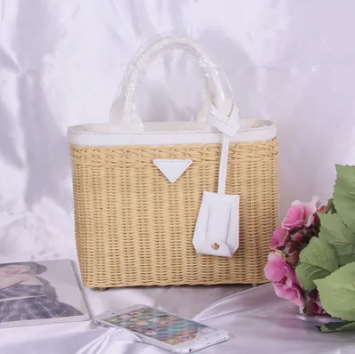 Новинка, сумка из ротанга ручной работы из натуральной кожи, переносная сумка-мессенджер, модная вместительная сумка высокого качества - Цвет: white