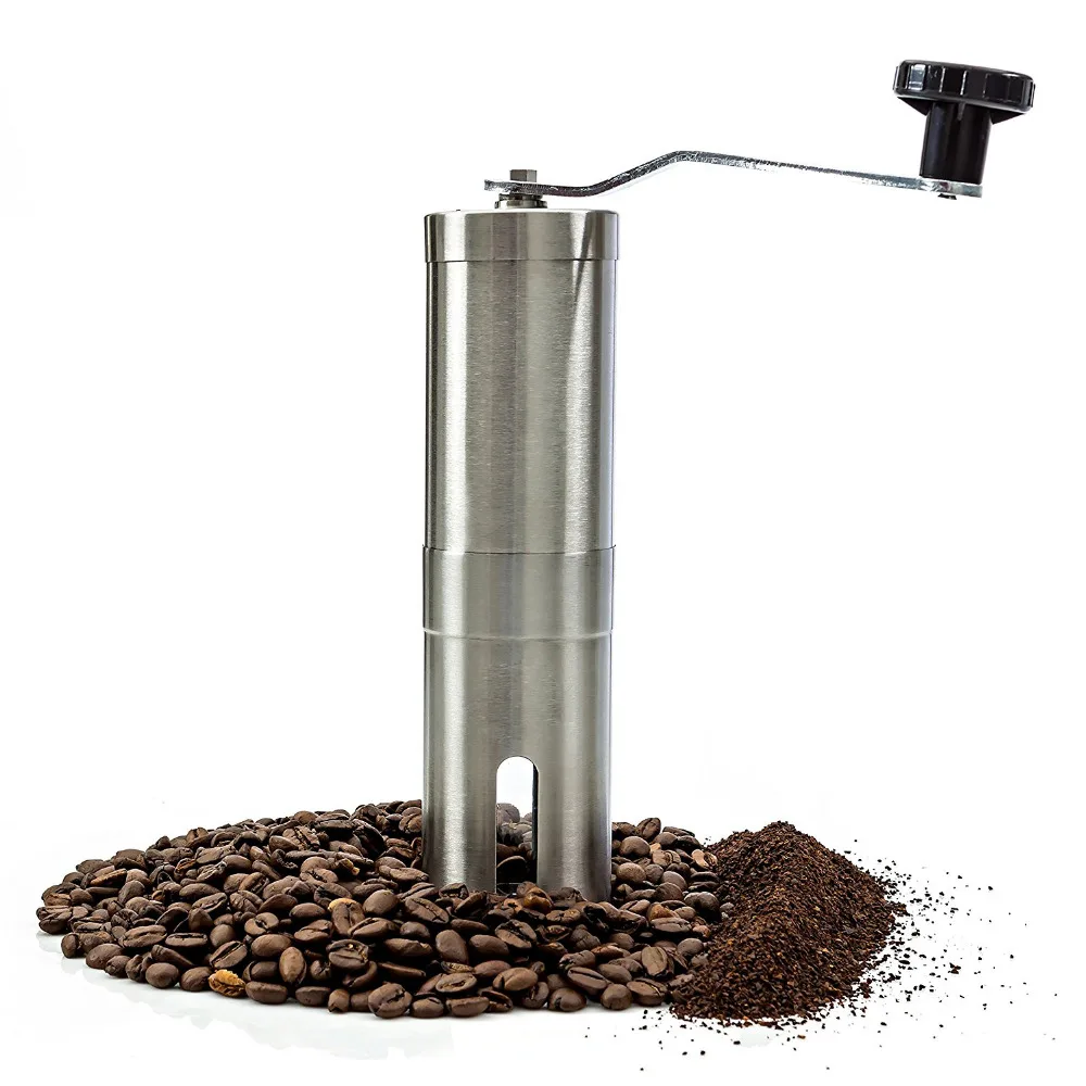 Most Consistent Hand Coffee Grinder& Coffee Press- Ceramic Burr Manual Coffee Grinder fits in for Aeropress