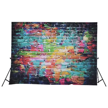 

1.5 * 2.1m Photography Backdrop Digital Printed Colorful Doodle Scribble Brick Wall Pattern Background for Kid Children Newborn