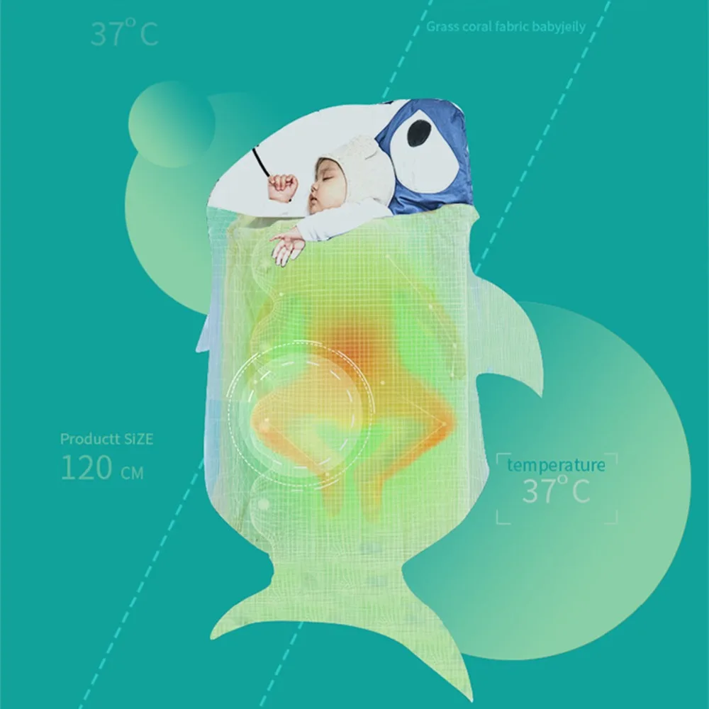 Puseky новорожденных клоун Акула хлопок детский спальный мешок ребенка, кондиционер толще осень-зима Одеяло Коляски кровать пеленать