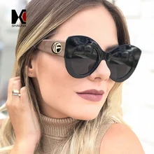Шауна негабаритный женщин кошачий глаз солнцезащитные очки Мода дамы розовый солнцезащитные очки UV400