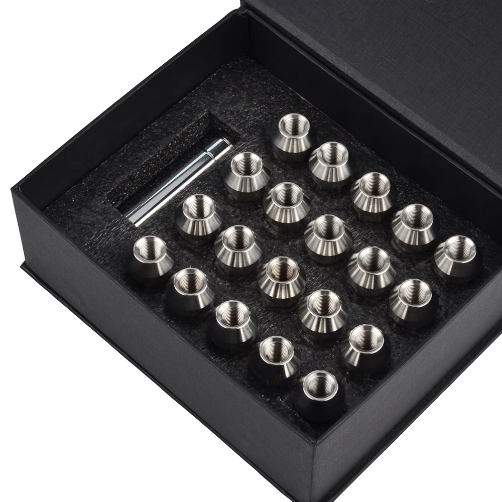 20PCS M12x1.5 Car Wheel Racing Rim Lugs Nuts T304 Stainless Lug Nut Bolt Dub For Hyundai Veloster Genesis Genesis Coupe Tiburon