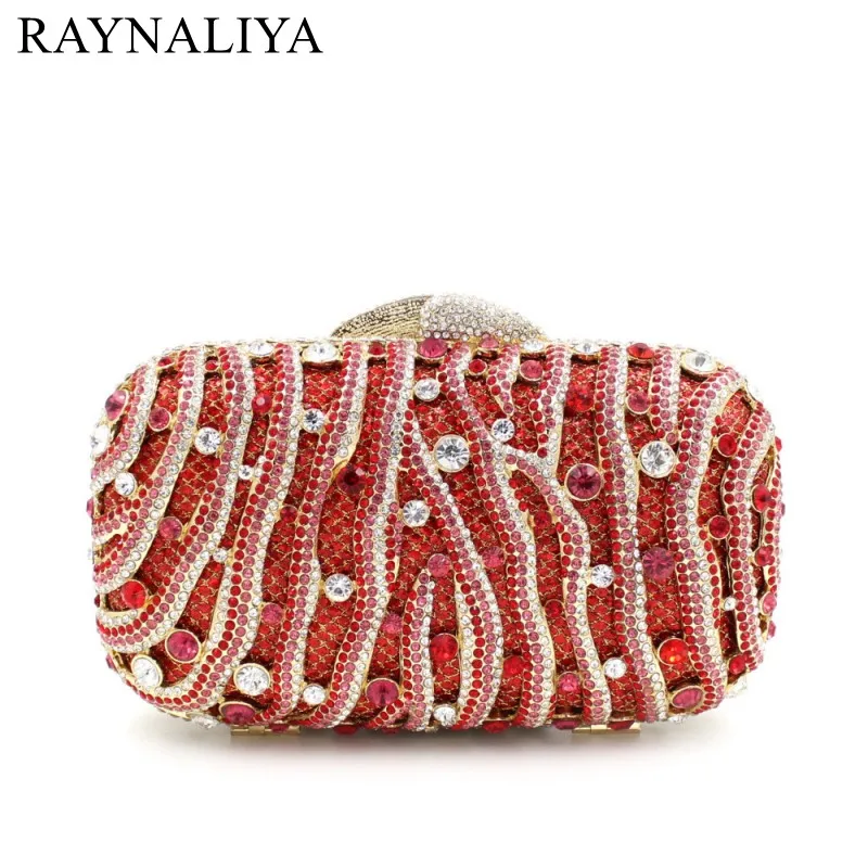 

2017 New Real Minaudiere Red Hard Women Evening Bags Ladies Wedding Party Clutch Bag Crystal Diamonds Purses Smyzh-e0064