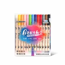 Двусторонняя маркер для письма ручка набор мягкая щетка тонкий лайнер с цветным рисунком ручки 0,5-9,0 мм Канцелярские Подарочные школьные наборы для рисования A6448