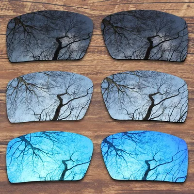 Black.Silver.Blue ToughAsNails поляризованные Сменные линзы для солнцезащитных очков Оукли 2-несколько вариантов - Цвет линз: Black.Silver.Blue