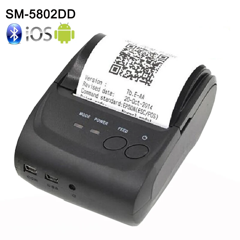 Свободный SDK 58 мм портативный кассовый терминал с принтером Android iOS Bluetooth4.0