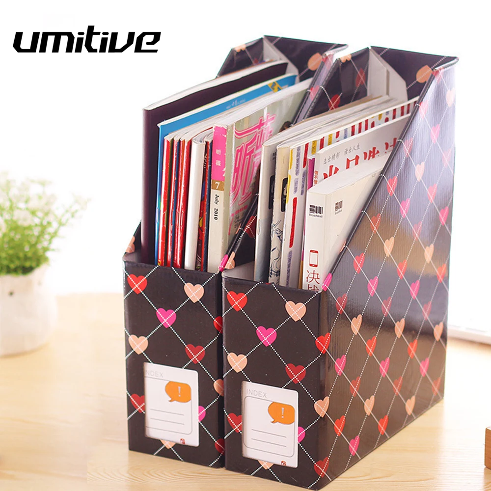 

Umitive 1 pcs Paper Document Storage Box Desk File Organizer Magazine Book Holder School Office Stationery Supplies Accessories