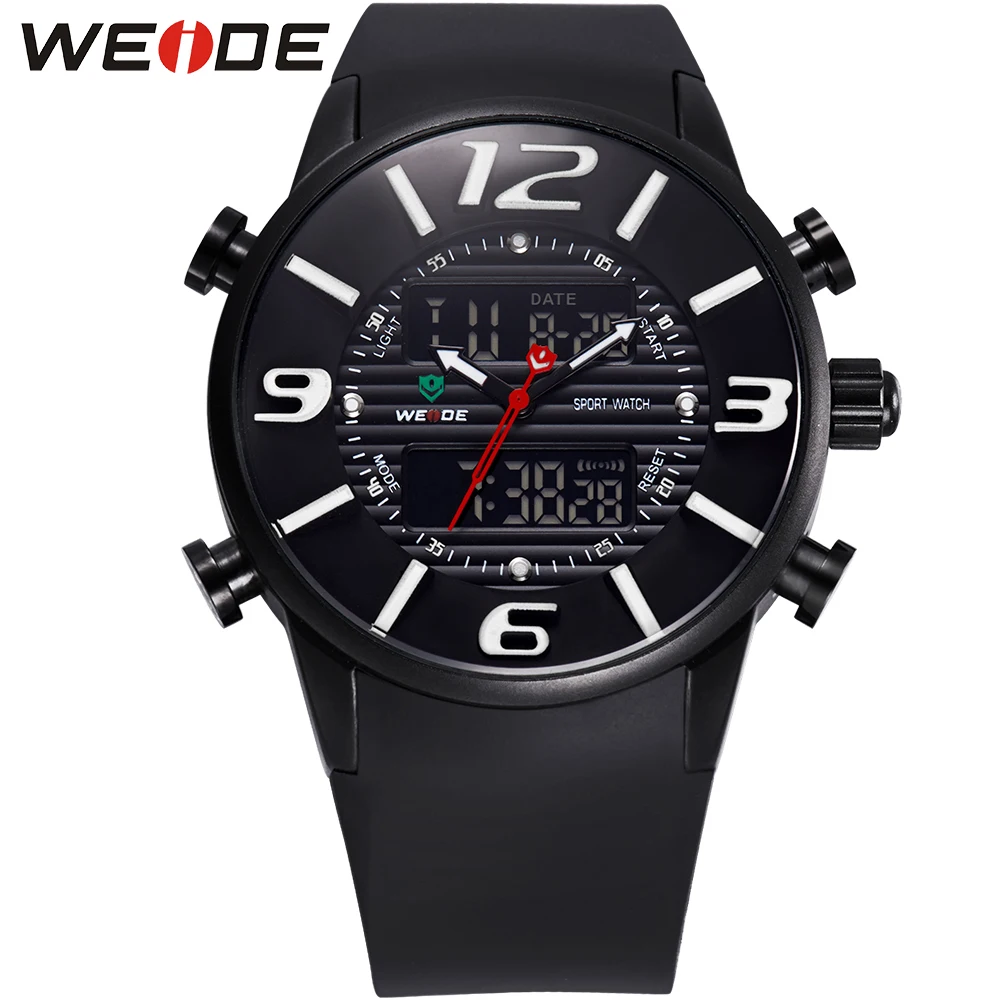 ФОТО New WEIDE Famous Brand Watches Men Multifunctional Outdoor Sports Watches Fashion Men Digital Quartz Clock Black Hour / WH3402