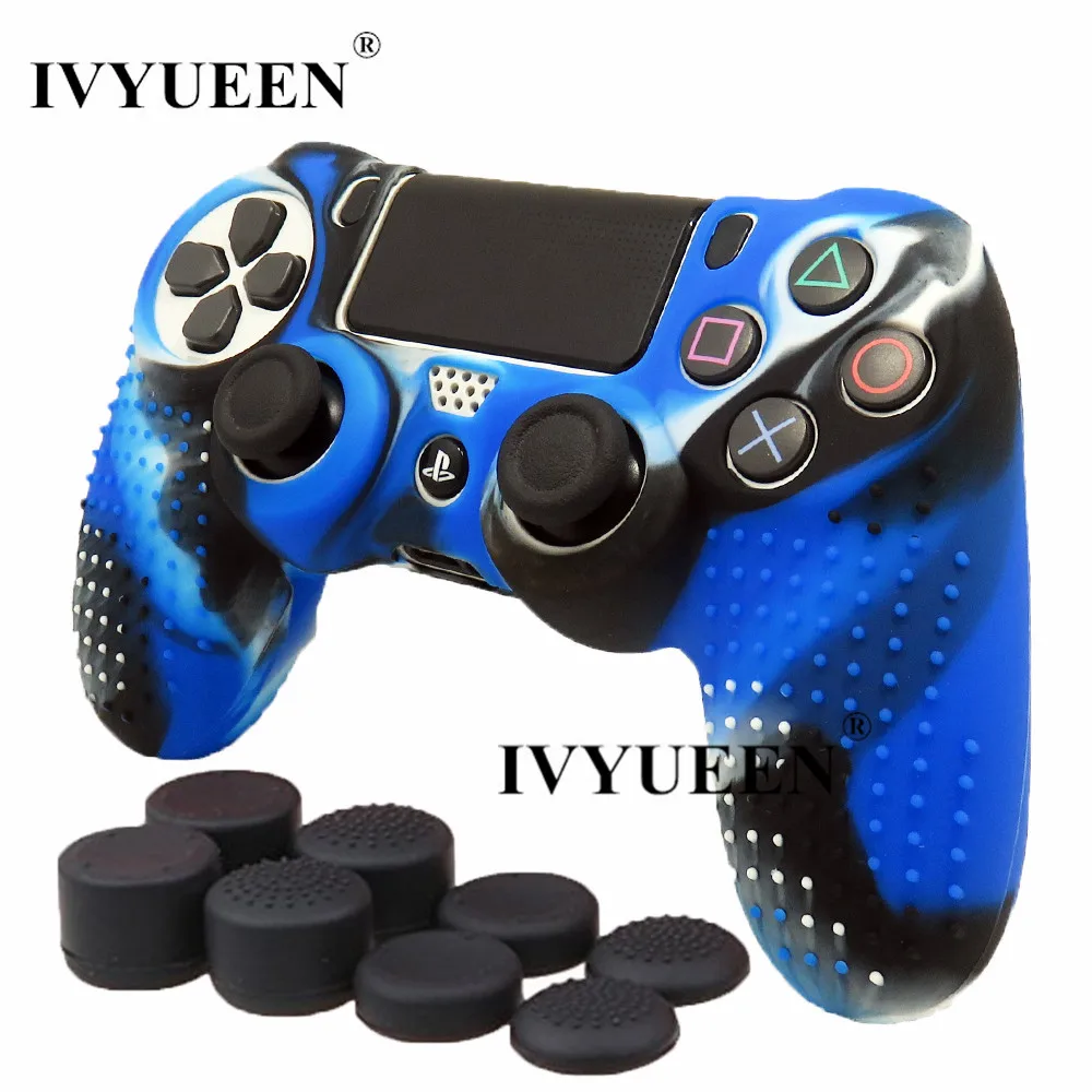 IVYUEEN для Игровые приставки Dualshock 4 PS4 Pro тонкий контроллер анти-скольжения кремниевое наружное покрытие& 8 силиконовых палочек палки с захватом заглушки