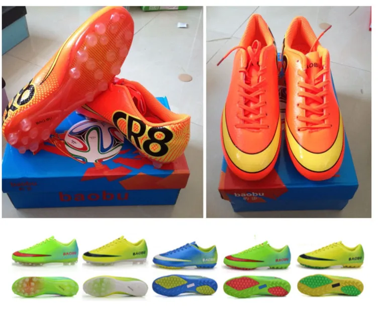 2015 HOT Soccer Shoes Discount Men Leather Ttraining Indoor Sneaker