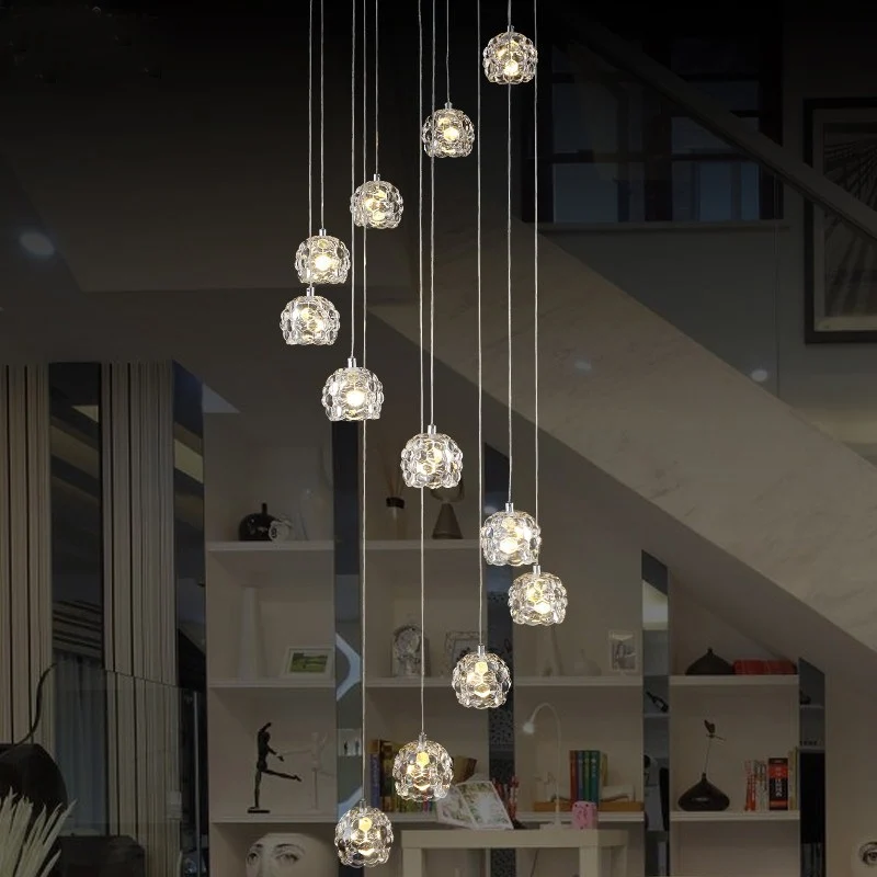Cascade Pendant Chandelier on The Stairs Warehouse Light Spiral Chandeliers for Staircases Glass