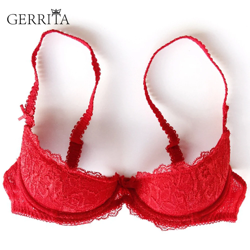 GERRITA المرأة مثير البرازيلي رفع 2 سنتيمتر الصدر سادة الدانتيل بسيط شريط المرأة دفع ما يصل الصدرية الإسفنج الحصير الثدي الصدرية النوم الملابس ا...