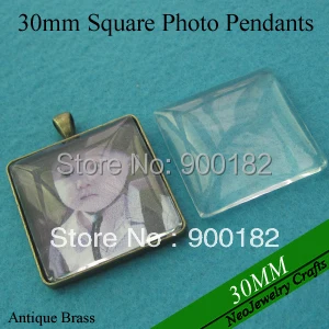 30 мм античные бронзовые Пустые Подвесные лотки с подходящими прозрачными