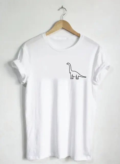Hals Dinosaurus Shirt Jurassic Dier Pocket Lange Brachiosaurus L4A53Rj